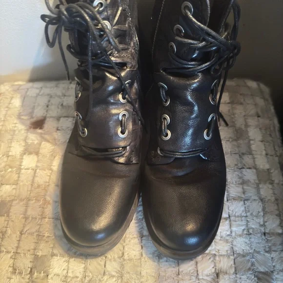 A.S.98 Black and Brown Combat Boots - Picture 6 of 7
